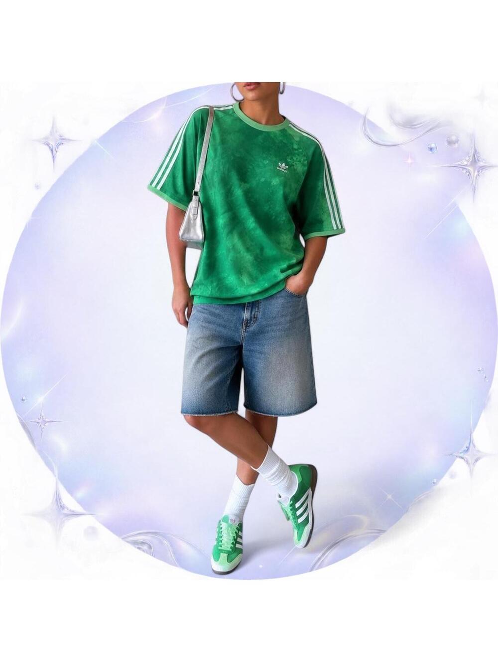 Adidas x Pharrell Williams Hu Holi Green Tie-Dye Tee